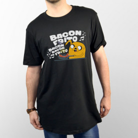 Camiseta unisex manga corta para chico y chica, modelo básico y extra largo con dibujo de Jake hora de aventuras