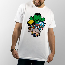 Camiseta para chico y chica de manga corta, modelo básico y extra largo con dibujo divertido de Los Vengadores