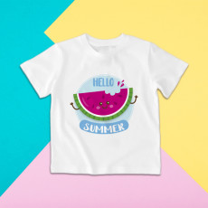 Camiseta para niña y niño de manga corta con dibujo de sandía para el verano