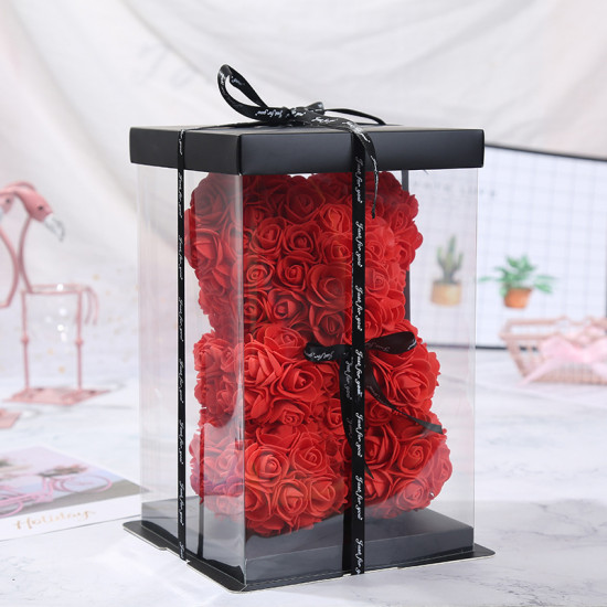 Oso de rosas foam de 25cm con caja de regalo incluida.