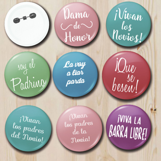 Enemistarse leninismo Ostentoso Chapas personalizadas para Bodas - Supermolón - Chapas para invitados