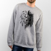 Sudadera para chico y chica unisex con dibujo de León estilo tatuaje a mano