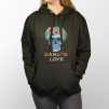 Sudadera unisex con diseño de una calavera con flores.