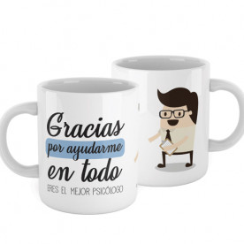 Taza para psicólogos. ¡El regalo perfecto para el mejor psicólogo del mundo entero! Un gran aliado en los días difíciles. 