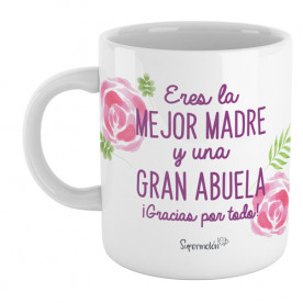 Taza para dar las gracias a mamá y a la abuela 