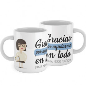 Taza para psicólogos. ¡El regalo perfecto para la mejor psicóloga del mundo entero! Un gran aliado en los días difíciles. 