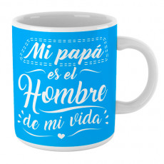 Taza de cerámica con mensaje alegre y motivador para hacer un regalo original a papá.