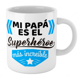 Taza de cerámica con mensaje alegre y motivador para hacer un regalo original a papá.