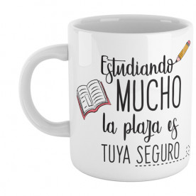 Taza cerámica con frase bonita para los que están preparando oposiciones.