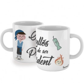 Taza  personalizada con mensaje divertido para los Presidentes de las fallas.