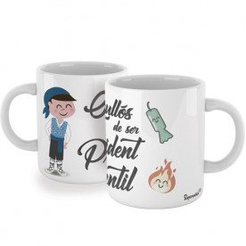 Taza  personalizada con mensaje divertido para los Presidentes Infantiles de las fallas.