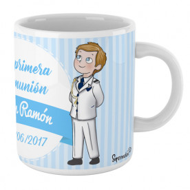 Taza personalizada de comunión para niño