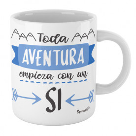 Taza cerámica con frase romántica para sorprender a esa persona tan especial.