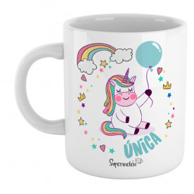 Divertida taza de unicornio con mensaje "Única" para hacer un regalo original a esa persona especial