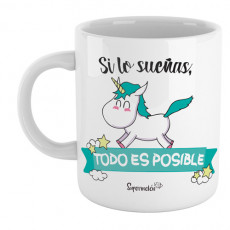 Taza cerámica con frase positiva para hacer un regalo original a esa persona tan especial o para ti